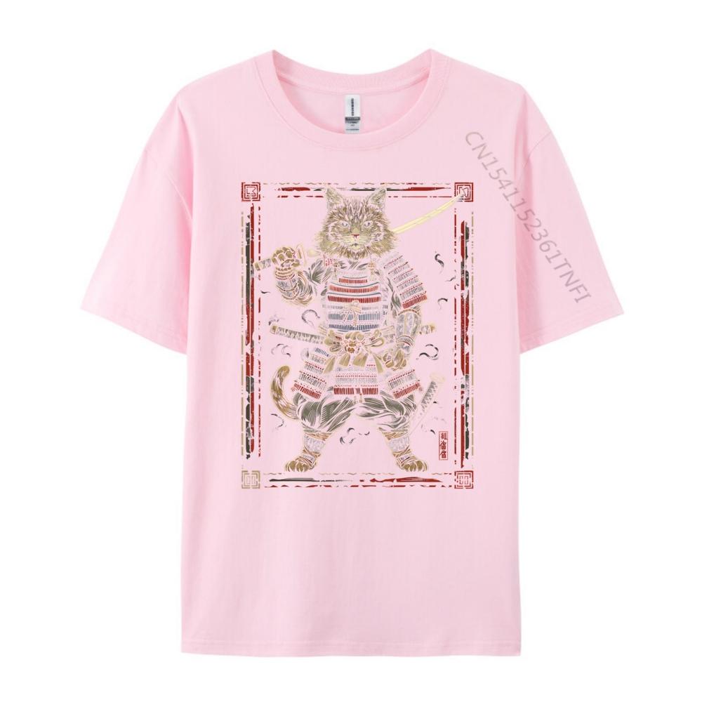 Cat Samurai Ninja Cat Samurai Art Ukiyo E Hiphop Streetwear Camiseta Masculina Korean Brand T Shirt Cotton Comfort Tshirt Crazy