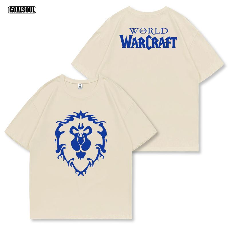 2025 Tričko World of Warcraft Logo Hordy Odznak Aliance WOW Americký Retro Ležérní Těžká Bavlna Krátký Rukáv