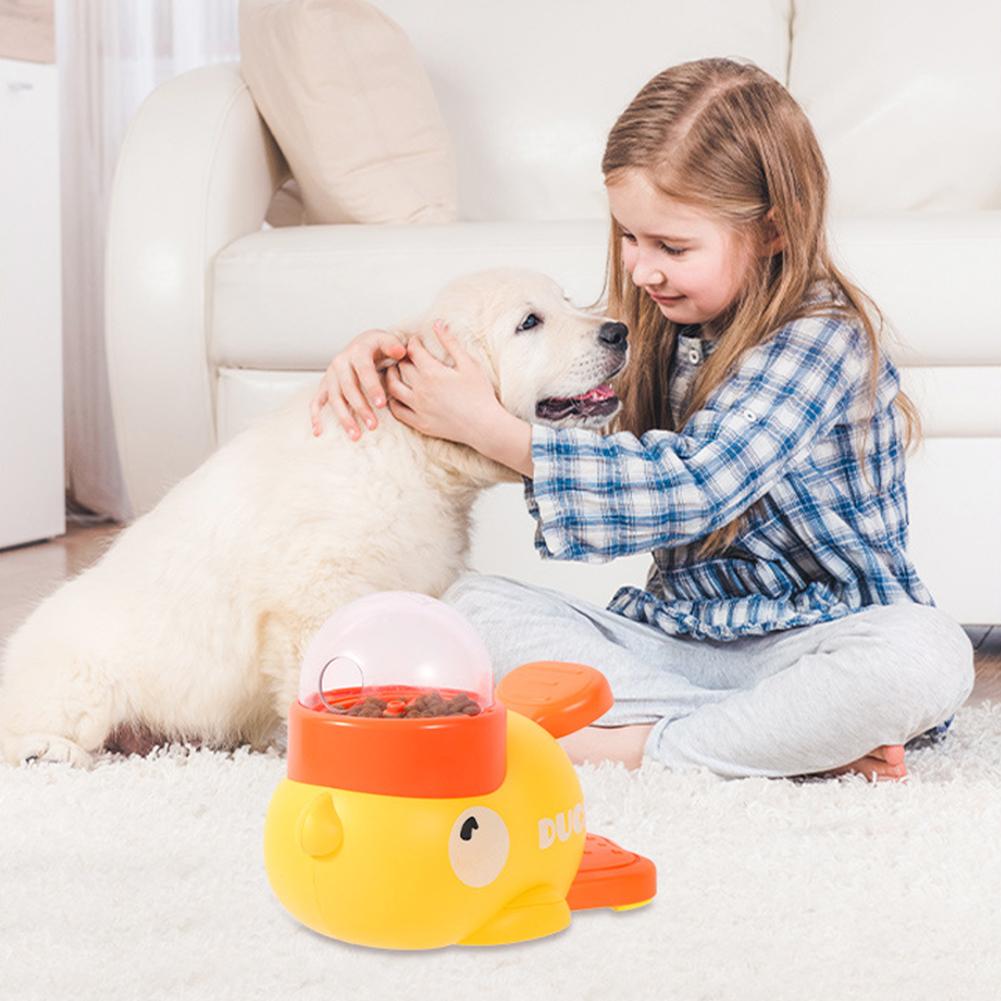 Dog Puzzle Feeder Pets Cat Food Treat Dispenser Cartoon Duck Design Anti-slip Pet Automatic Feeder Toys for Pet Dog Training Toy