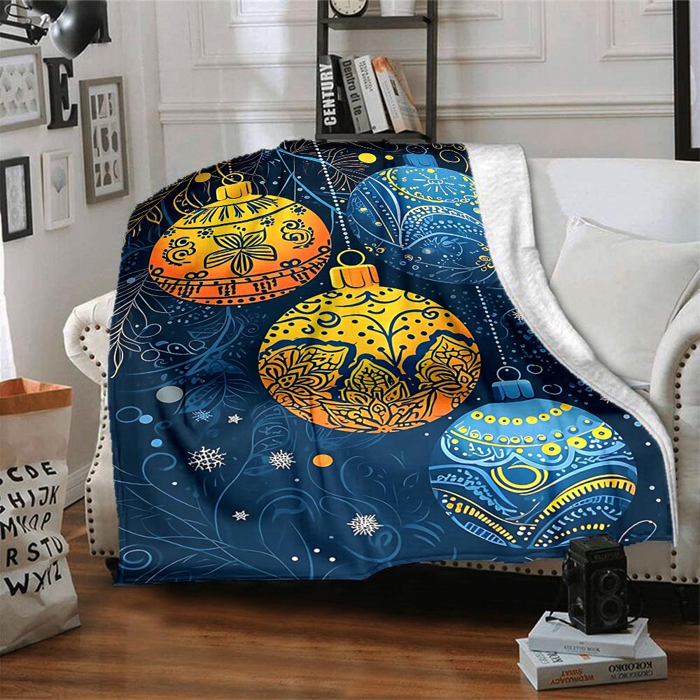 1pc Festive Atmosphere Style Blanket, Lightweight Flannel Throw Blanket for Sofa, Bed, Travel, Camping, Living Room, Office, Couch, Chair, and Bed