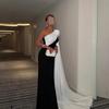 Fall Winter Sexy Floral Flowy Wrap Evening Gown for Women, European American Style Party Formal Dress for Crossborder