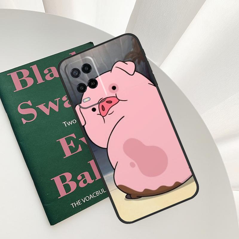 Cute Pink Pig Case For Oppo A52 A72 A76 A96 A54 A74 A94 A54S A57S A58 A78 A98 A57 A77 A15 A16 A17 Cover