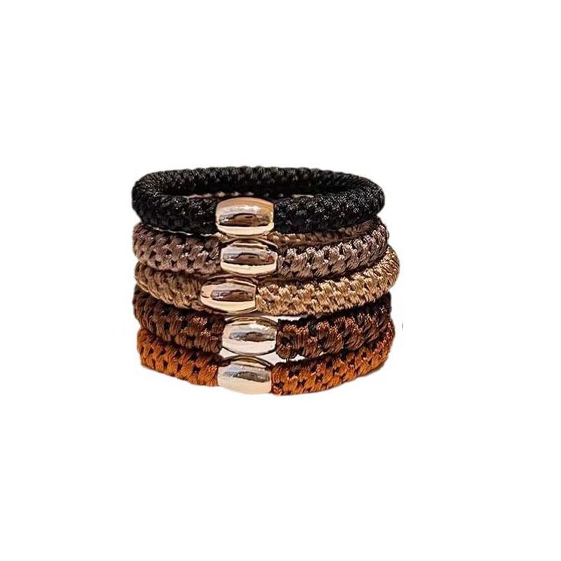 100 Pcs/lot Black Brown Coffee Ponytail Holders Rubber Band Hair Ties Gum Colorful Elastic Hair Band For Women Girls Accessories