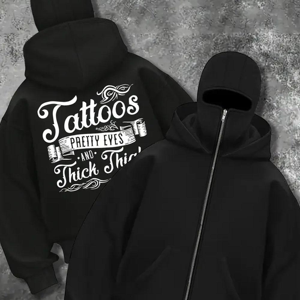 Men's Cool Skull Pattern Hoodie Fashionable Casual Retro Street Style Cool Double Hat Zipper Jacket Horror Style Top