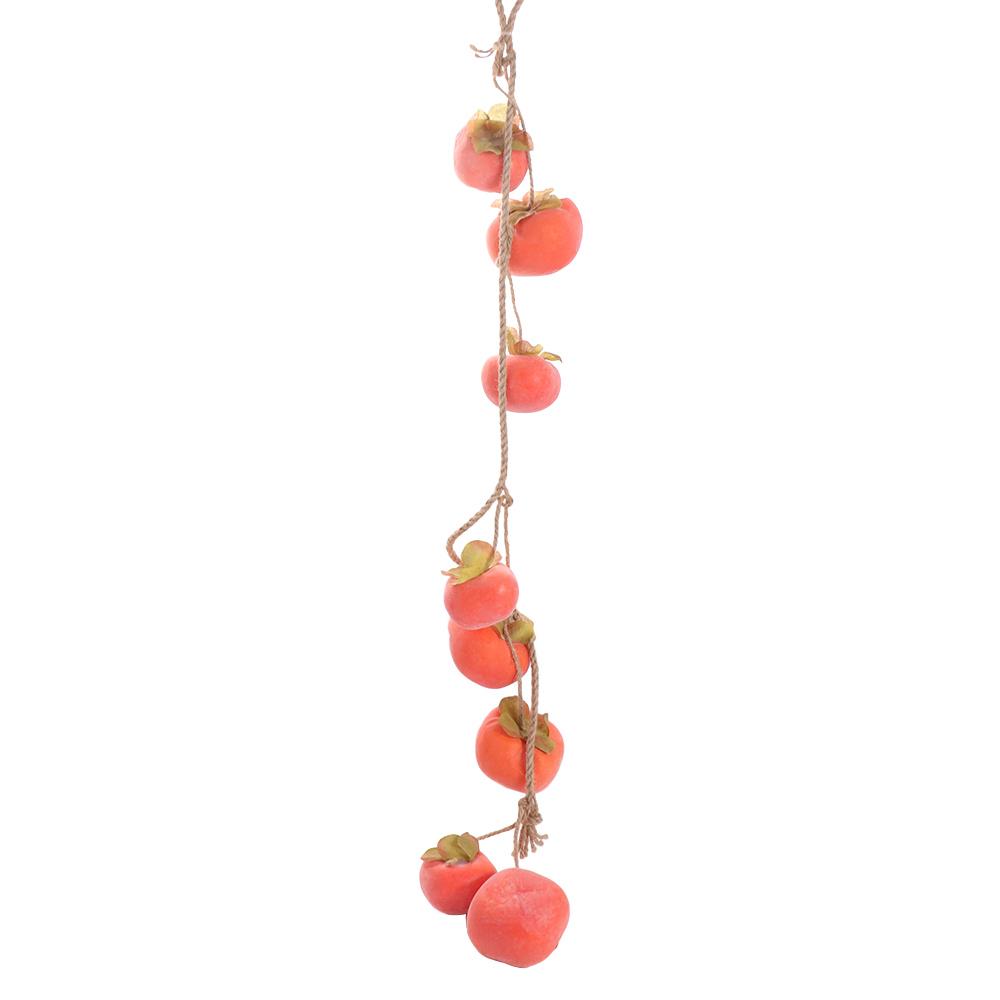 8 Fruit Simulation Persimmon Fruit 80cm Orange Artificial Persimmon Lifelike with Frost Fruit Persimmon Pendant Hotel Decoration