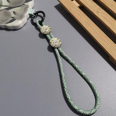 Crystal Stone Mobile Phone Lanyard Anti-lost Color Pattern Keychain Pendant Nylon Universal Phone Wrist Straps Phone Accessories