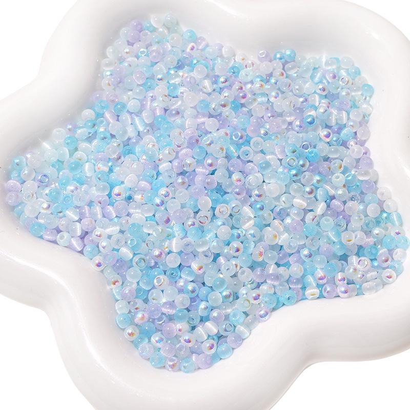 10g Aurora Cat Eye Glass Seed Beads: High-Quality DIY Beading Accessories for Handmade Bracelets