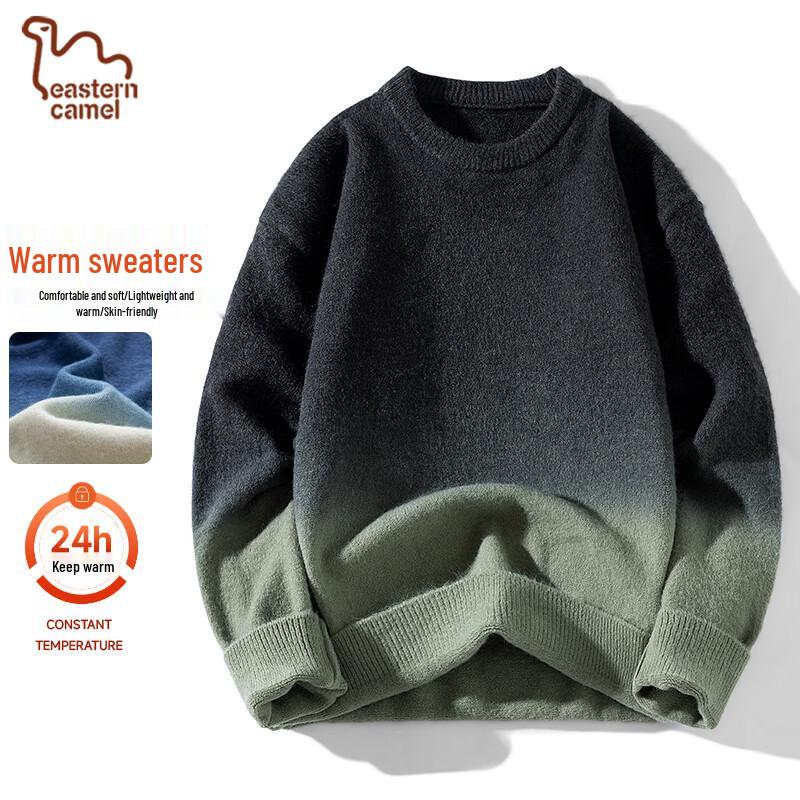 EASTERN CAMEL Men s Gradient Round Neck Sweater L