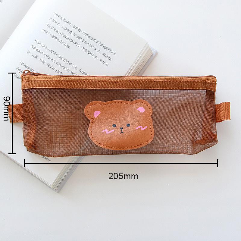 Transparent Mesh Pencil Case - Large Capacity Minimalist Bag for Students