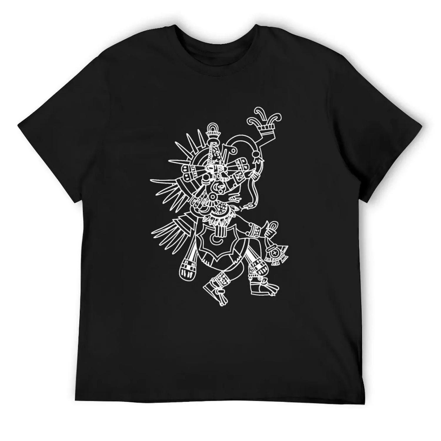 

Aztec Quetzalcoatl Drawing T-Shirt oversized t shirt gifts for boyfriend cheap stuff T-shirts oversize Men s t-shirt XXXXXL чорний