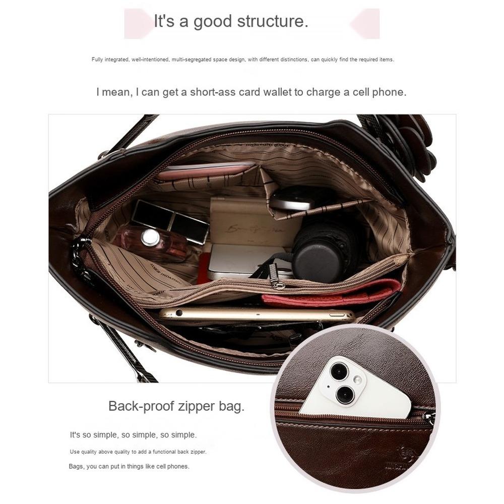 Bolso de Mano Ligero de Gran Capacidad Bolso de Hombro Cruzado para Uso Diario