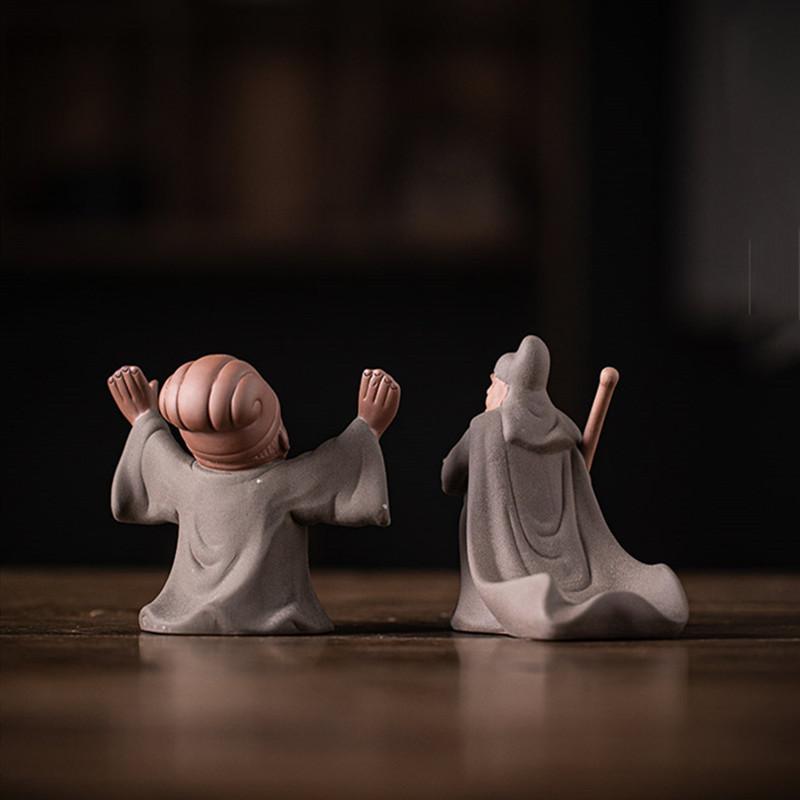 Chinese Purple Clay Tea Pet Creative Handmade Sculpture Crafts Figure Statue Ornaments Home Tea Set Decor Accessories Teaware