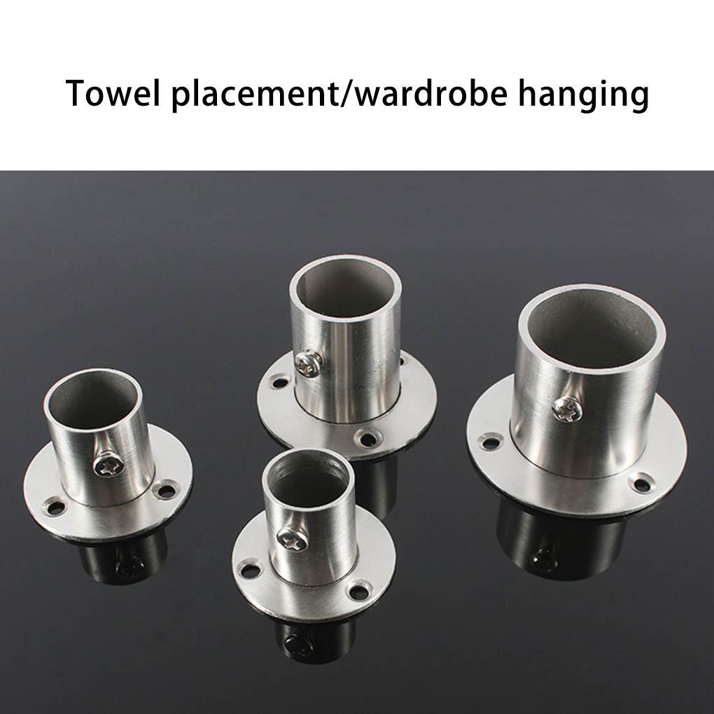 Wardrobe Bracket Rod Holder Shower Curtain Flange Heavy Duty Socket Wall Mounted Tube Closet Rods End Support for Garden