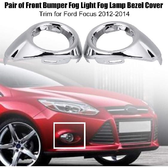 Nebelscheinwerferblende für Ford Focus 2012 2013 Paar Frontstoßstange Nebelscheinwerfer Zierring Halterung Chrom für Ford Focus 2012 2013 2014 2014