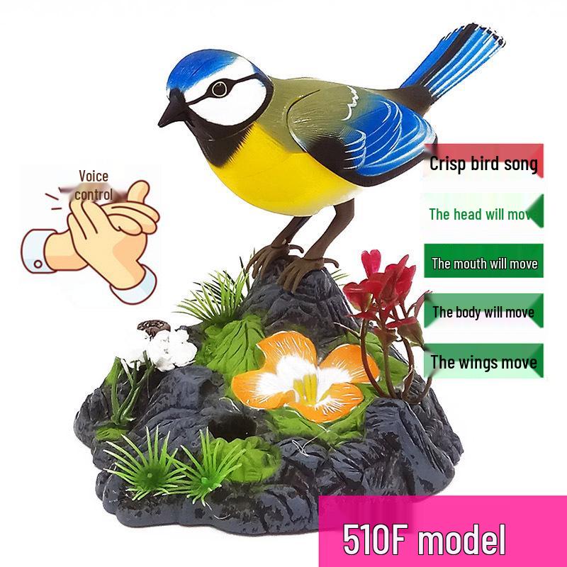 Hlasově ovládaná elektrická hračka Malý ptáček se simulací pohybu a zvuku aktivovaná indukcí