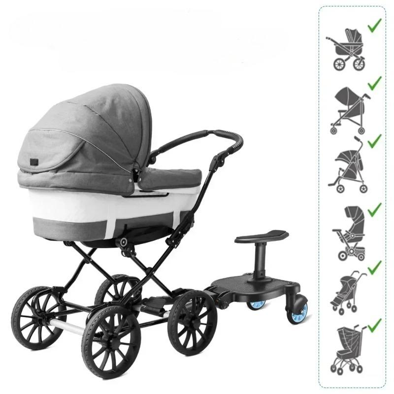 Universal Strollers Step Board Adapter Seat Second Child Jogger Twins Scooter Baby Pram Hitchhiker Bumper