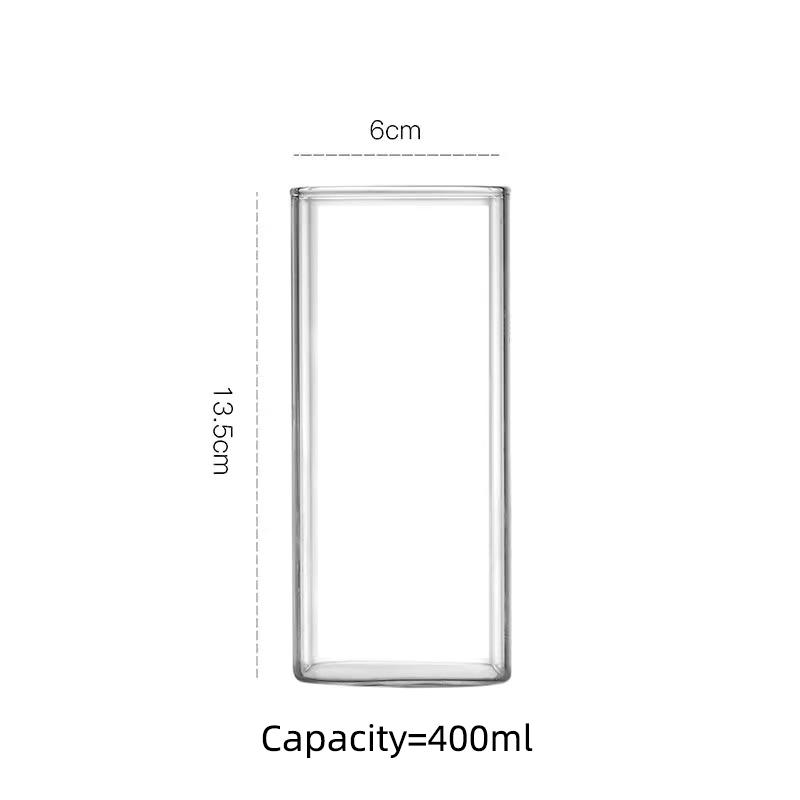 

Креативный квадратный стеклянный прозрачный стакан для холодных напитков, большой емкости, для питья айс-кофе, молочного чая, красного вина, пива 290ml прозрачный