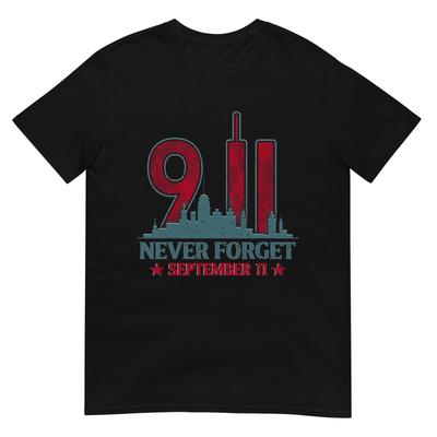T-Shirt zum Gedenktag des 11. September 2001 mit amerikanischer Flagge