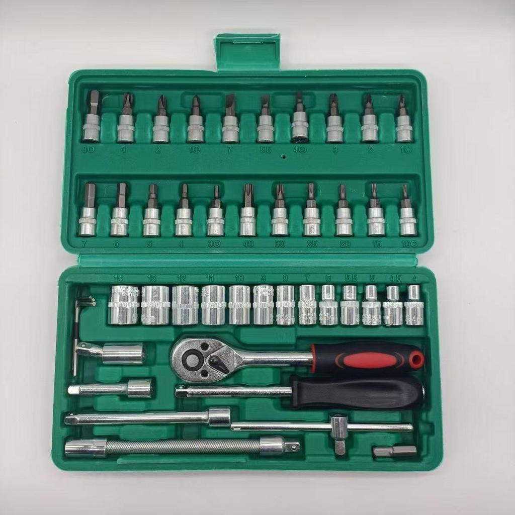 53-teiliges 1/4" Ratschenschlüssel-Steckschlüssel-Set für Autoreparaturen