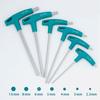 Durable T-shaped Internal Hexagonal Wrench Steel 2mm Extended Rubber Handle Green Hex Key Wrench Renovation