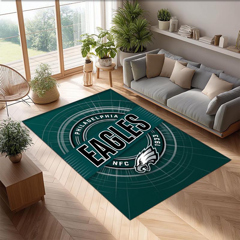Philadelphia Eagles Kristall Samt Teppich Weich Anti?Rutschfeste Fußmatte Bequemer Wohnzimmer Schlafzimmer Dekor Teppich