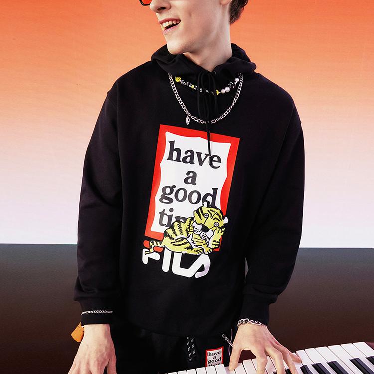 New FILA Co branded Year Of The Tiger Collection Sweatshirts Unisex Jet Black F11U219205F-BK
