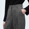 Langzi Retro Herringbone Wool Blend Wide-Leg Suit Pants