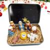 Nativity Figurines Resin Christmas Decorations Holy Family Manger Nativity Scene Statue For Home Tabletop Cabinet Desk Bedside