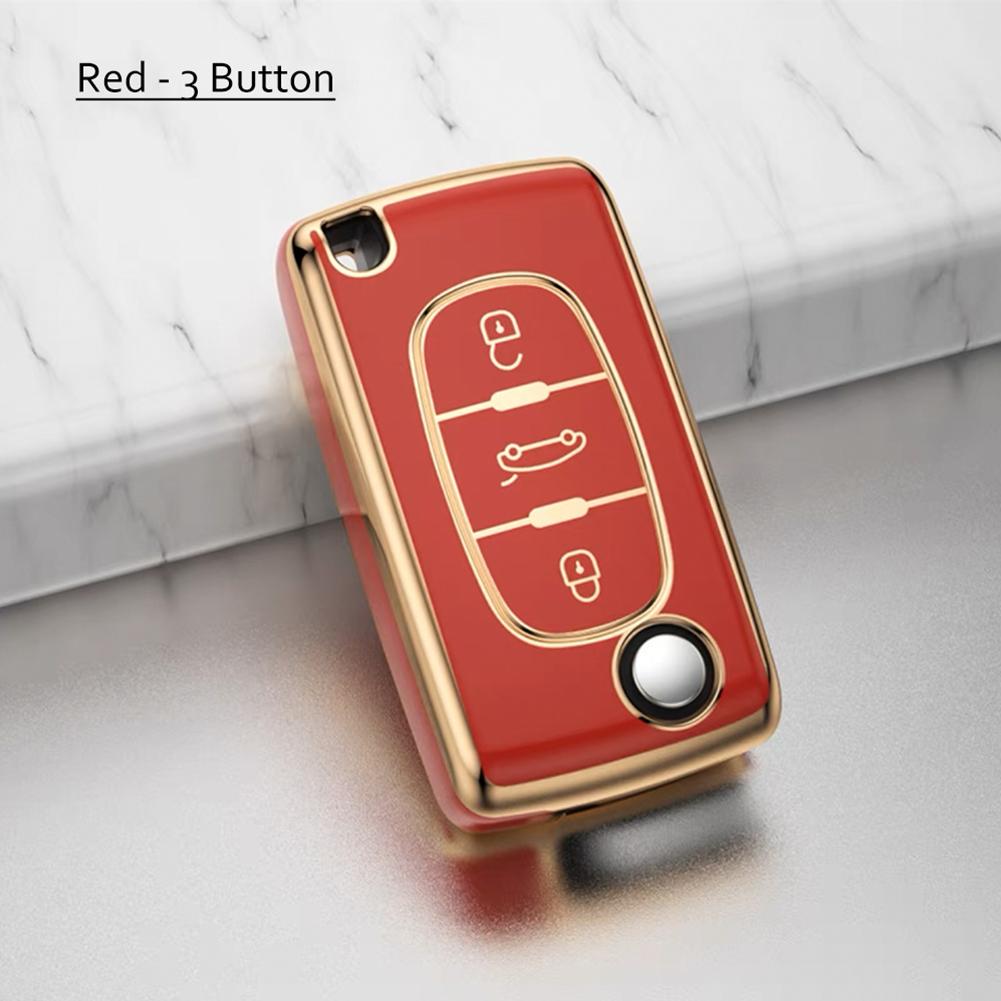 Placare TPU 2 3 butoane Carcasa pentru chei de la distanță pentru Peugeot 107 207 307 307S 308 407 607 pentru Citroen C2 C3 C4 C5 C6 C8