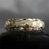 Hand-carved Wavy Edge Ring Anniversary Ring Bride Wedding Engagement Ring Personalized Gift