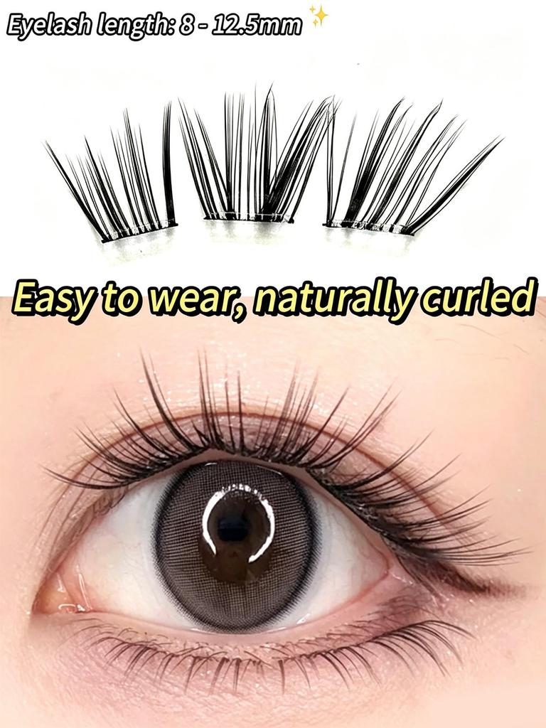 Milk Tea Planet glue-free false eyelashes, light female group, distinct roots, natural simulation, novice false eyelashes