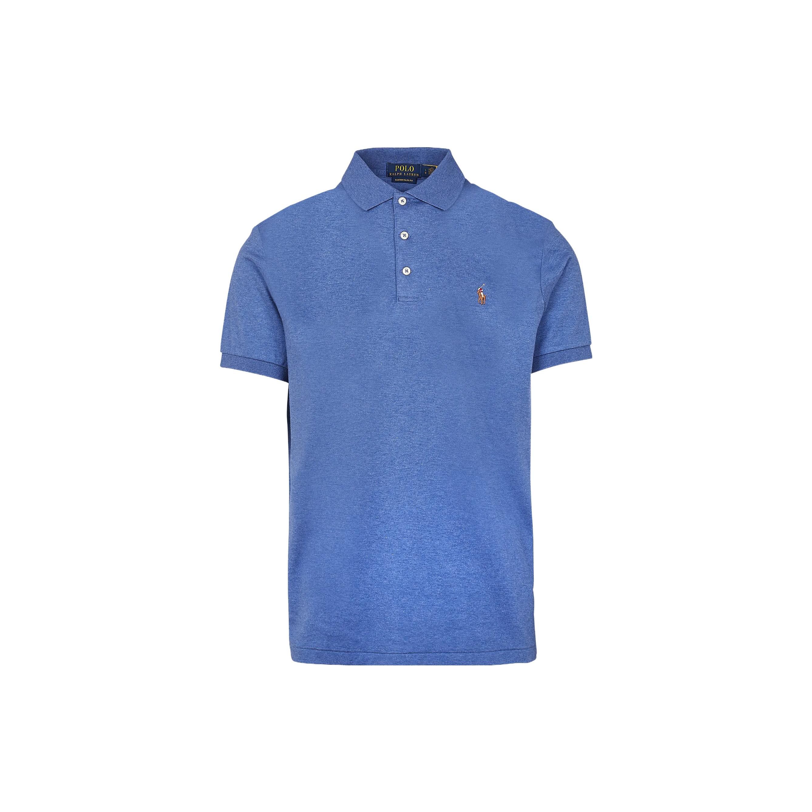 

Polo Ralph Lauren Solid Color Polo Shirt Men tops Blue 710713130-008 XS