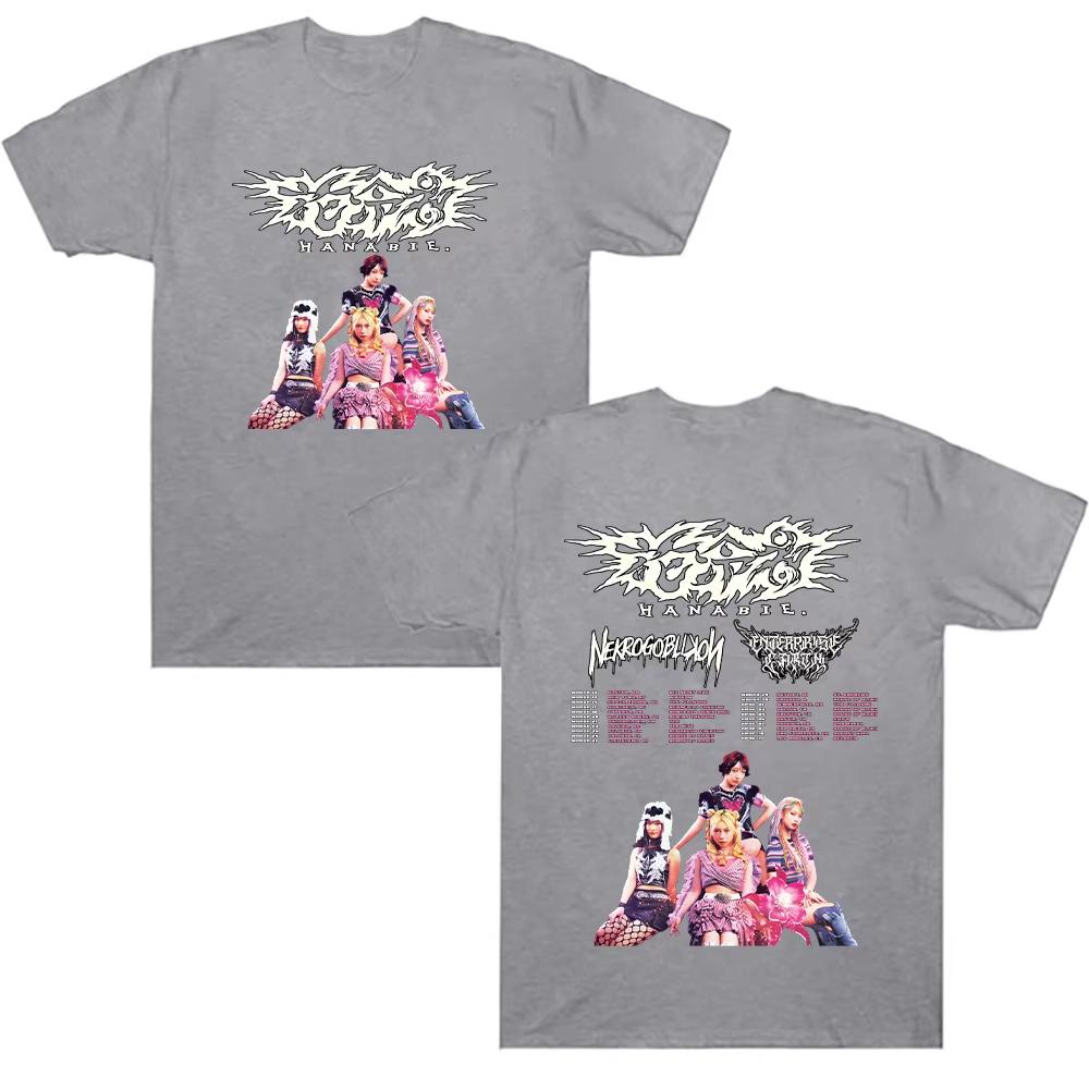 

Hanabie.2026 Tour T-shirt Hanabie.Girl Group Metal Merch T-shirt Summer Unisex s Women s RetroT-shirt Casual Y2K Top S
