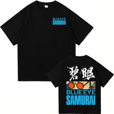 Blue Eye Samurai 2 T-Shirts Mode Herren Harajuku Ästhetik Anime Mizu T-Shirt Unisex Hohe Qualität Lässig Baumwolle T-Shirt Kleidung