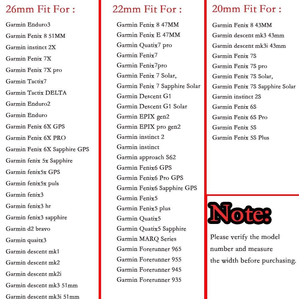 26mm 22mm 20mm Slicone Strap for Garmin Fenix 8 51mm 47mm 43mm Quick Fit Bracelet Watchband Garmin Enduro3/ Fenix E/7X 6X 5X