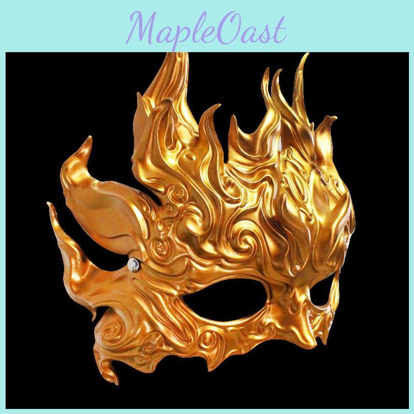 Mask Resin Kirin With Gold Silver Finish For Christmas And Dressup Halloween