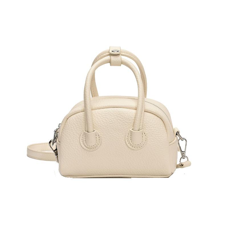 Summer popular wax leather hand carry small bag women's new fashion commuter pillow bag simple texture messenger bag