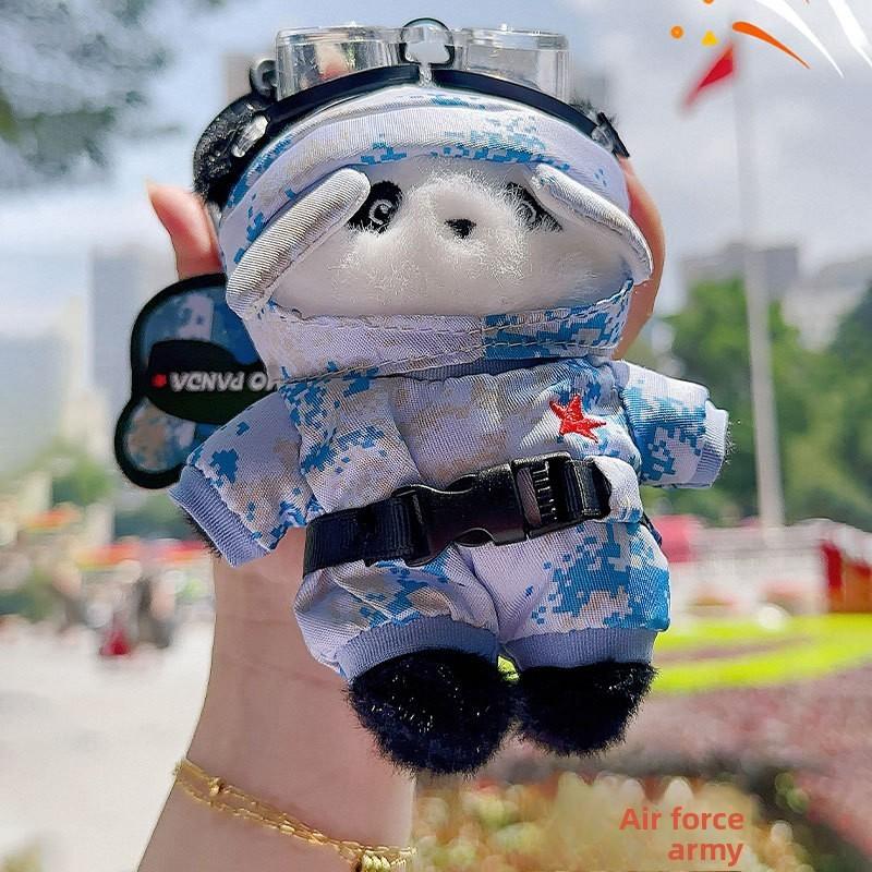 Army Navy Panda Plush Keyring Embroidered Details Enthusiasts Animal