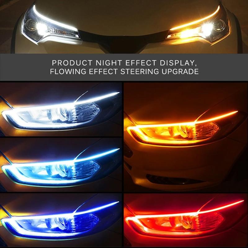 Car Ultra-Thin LED Light Strip - Daytime Running & Starting Flow Dual Ribbon Decorative