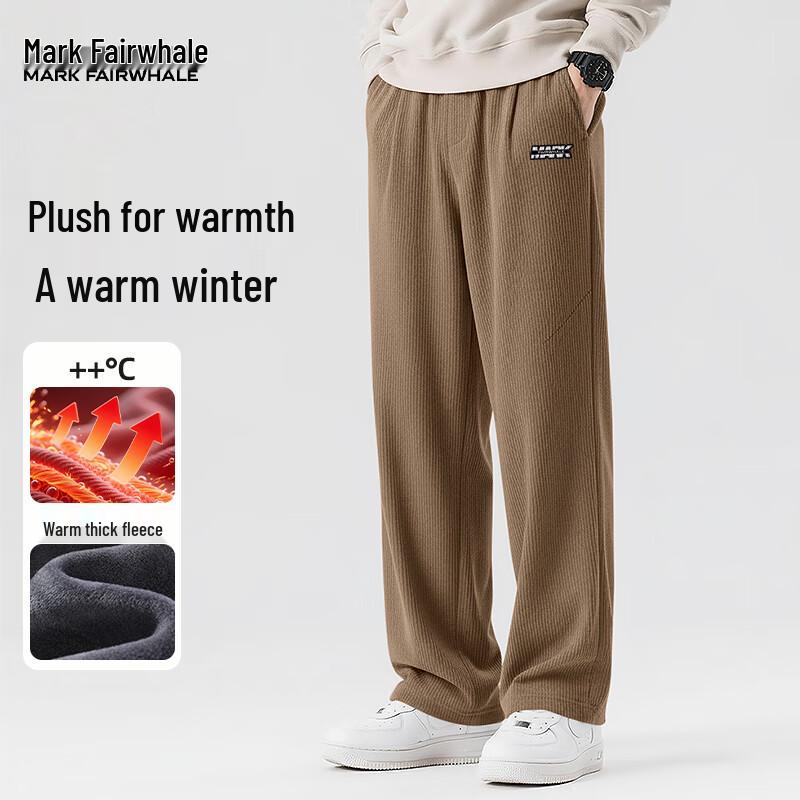 

Mark Fairwhale Men s Winter Fleece Straight-Leg Casual Pants L