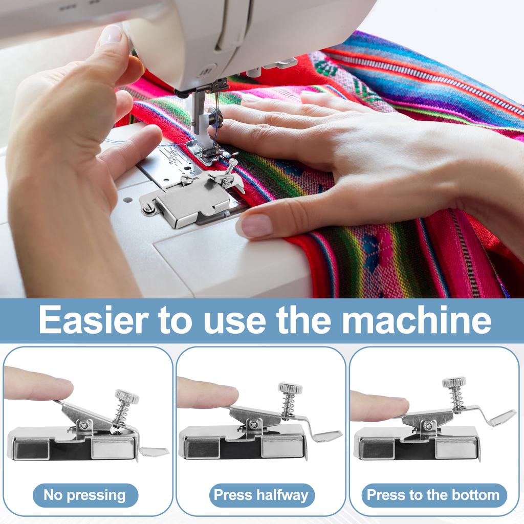 2Pcs Universal Magnetic Seam Guide with Hemmer Function Multifun Ruler Attachment Presser Foot for Sewing Machine Accessory