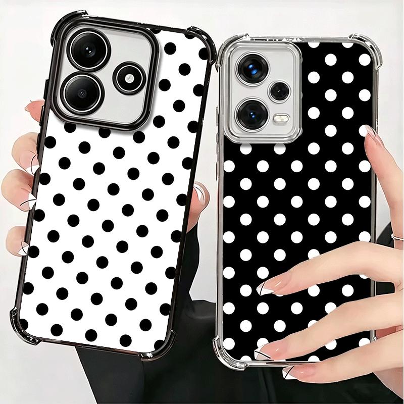 Polka Dots Art Fashion Desgin Plating Phone Case For Xiaomi Redmi Note 14 15 Pro Plus 13 12 11 11S 11T 10 9S 9 5G Anti-Fall Aira