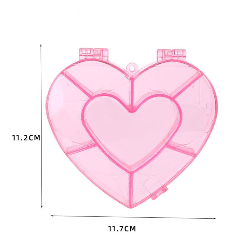 50pcs Heart-shaped Jewelry Organizer Case Plastic Storage Holder Box Portable Earing Necklace Jewelry Desktop Container