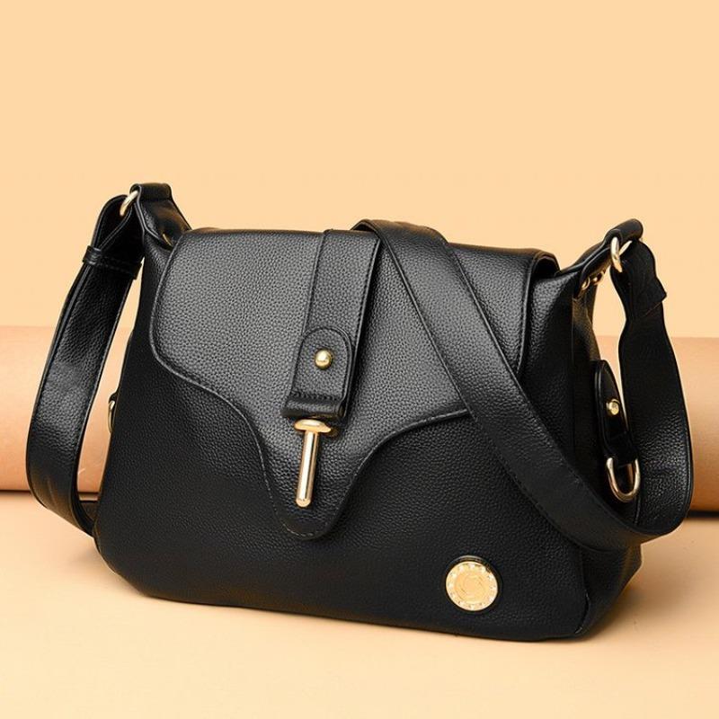 Sac à Main Femme Celebrity Daisy Daisy – Grand Fourre-tout En Cuir Noir, Bandoulière Ajustable