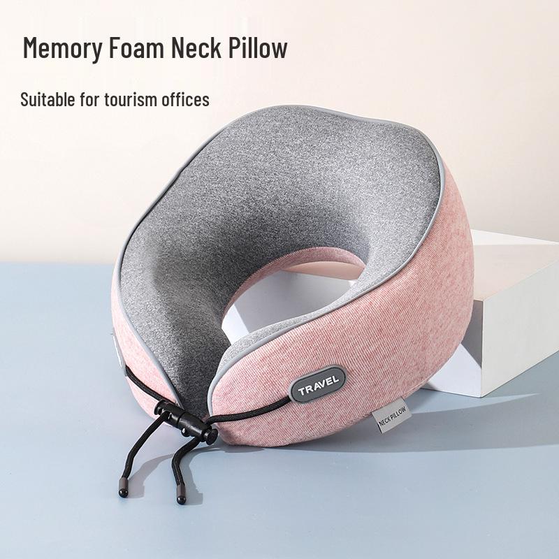 U-Shaped Memory Foam Travel Neck Pillow - Portable Support for Car, Plane & Rail