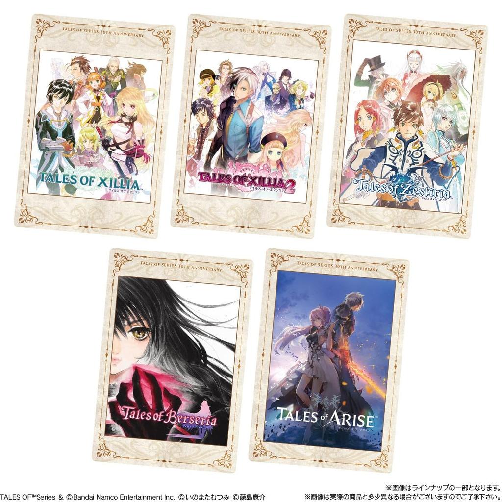 Bandai Series 30th Anniversary Card Wafers Candy Toy Set of "Tales Of" (Baked Confectionery) [Box 20]