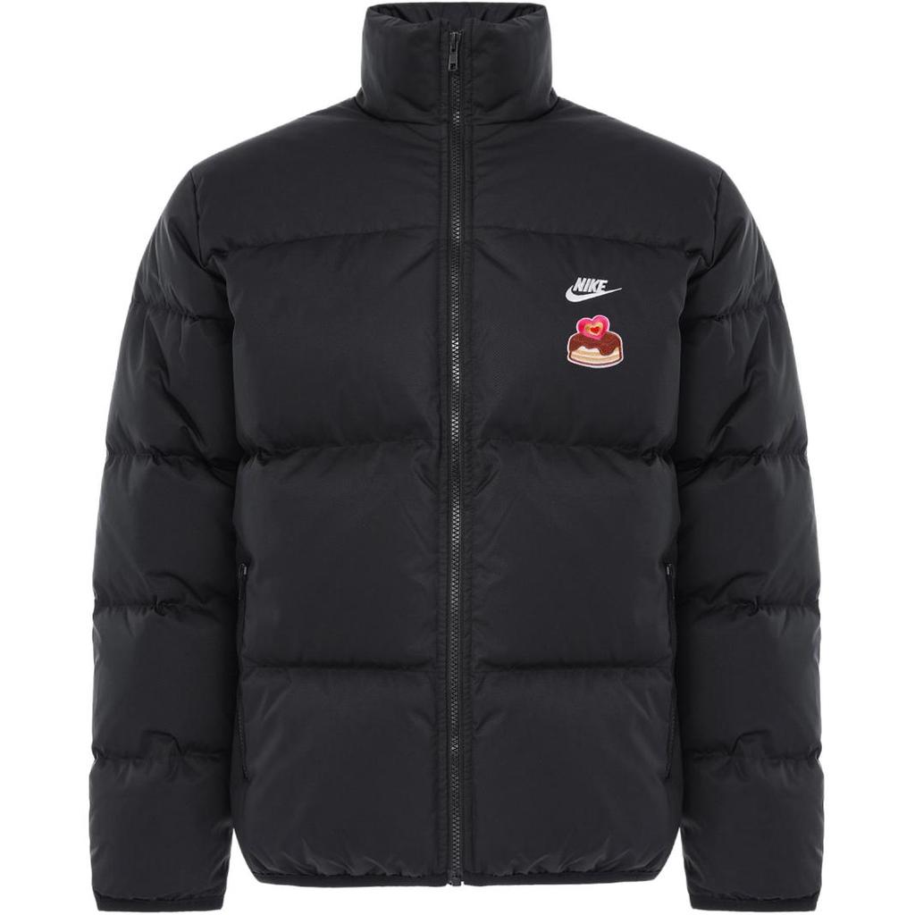 Nike Club Therma-FIT Broderie Gâteau Confortable Chaud Col Montant Ample Manches Longues Doudoune Veste Homme Noir FZ5029-010(TEAM378-DGCC-X1)