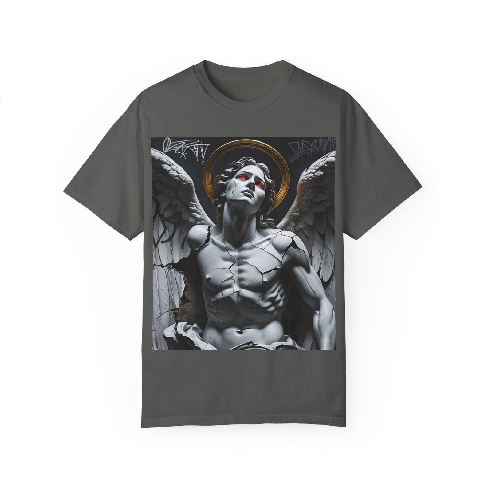 Cursed Angel Unisex T-Shirt, Angel Devil Graphic Tee, Streetwear Top XL
