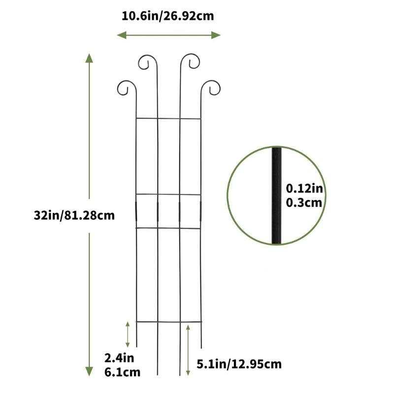 2pack Durable Metal Garden Trellis For Climbing Plant Easy Assembly Space Saving Design For Balcony Patios
