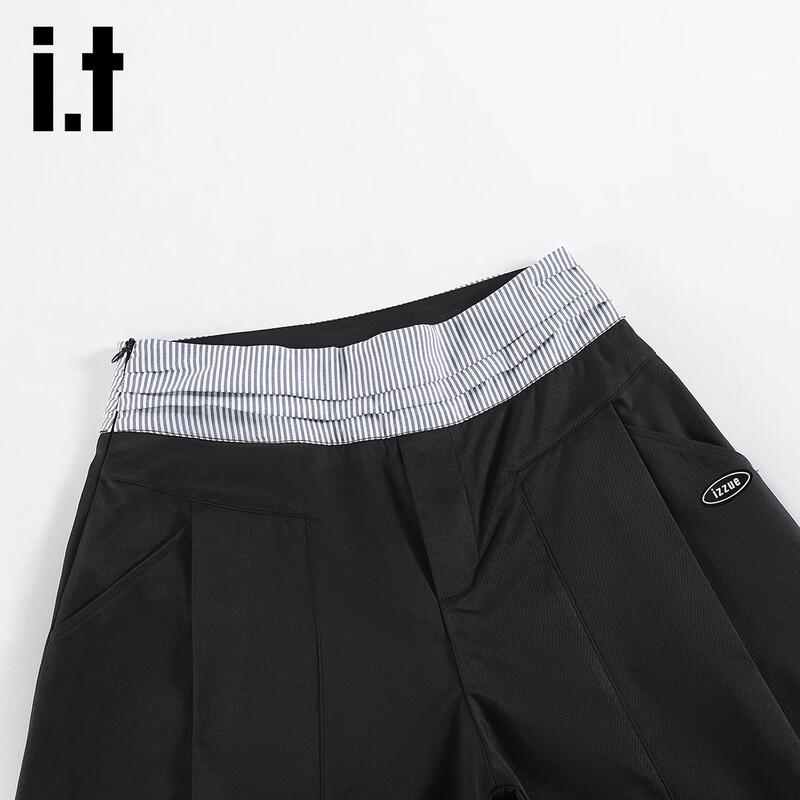 Izzue It Women's High-Waist Patchwork Wide-Leg Trousers